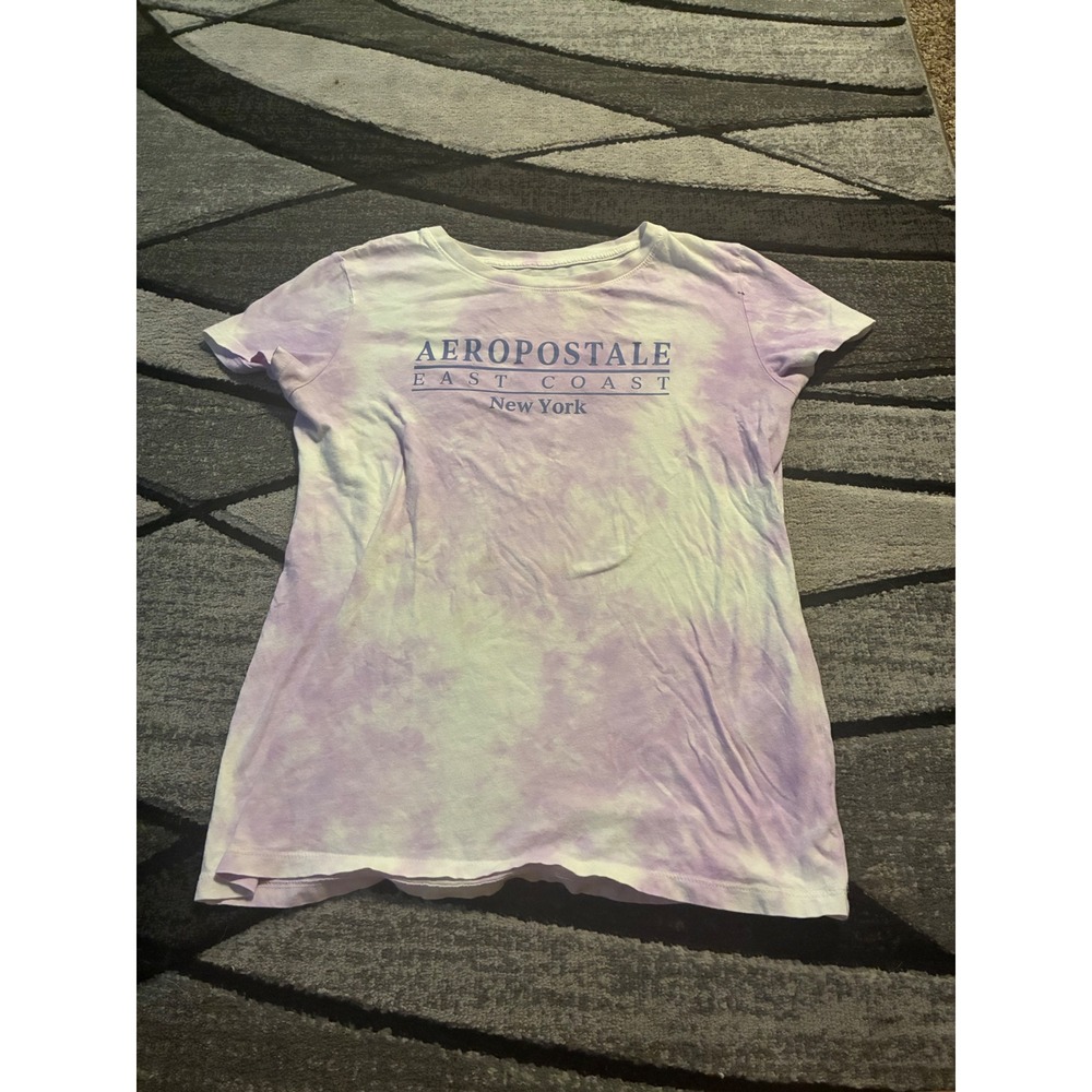 Aeropostale Classic Crew Purple Tie Dye Graphic T-Shirt XL New York East Coast